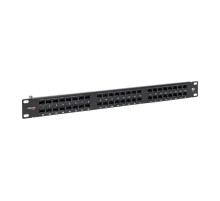 Патч-панель высокой плотности TERACOM PRO 19'' Cat.5E 1U неэкранированная UTP 48 портов RJ-45 Dual IDC с органайзером  TRP-PPNL-5EUTP-C1U48  EKF