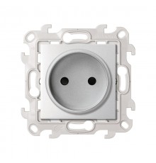 Розетка без заземления со шторками 2Р 16A 250В цвета алюминий S24 Harmonie  2450441-033  Simon