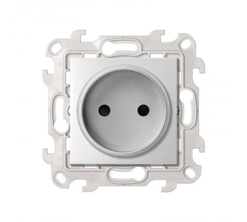 Розетка без заземления со шторками 2Р 16A 250В цвета алюминий S24 Harmonie  2450441-033  Simon