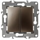 Выключатель двойной 12-1104-13  10АХ-250В,  бронза  Б0019288  ЭРА