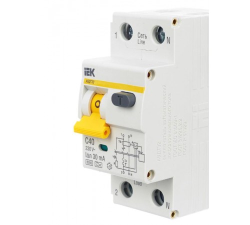 Выключатель автоматический дифференциального тока АВДТ 32 1п+N 40А C 30мА тип A  MAD22-5-040-C-30  IEK