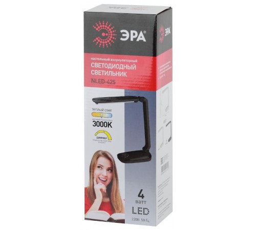 Светильник настольный на основании светодиодный NLED-425 4Вт 3000К черный  Б0019135  ЭРА