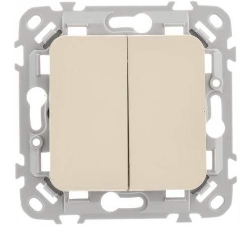 FLITE Выключатель 2-клавишный 10А ВС12-1-0-ФлСл сливочный  FI-V20-0-10-1-K86  IEK