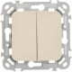 FLITE Выключатель 2-клавишный 10А ВС12-1-0-ФлСл сливочный  FI-V20-0-10-1-K86  IEK