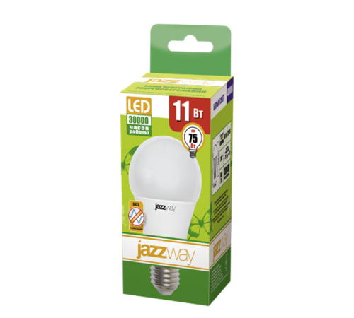 Лампа светодиодная LED 11Вт Е27 220В 4000К PLED- ECO- A60 груша  1033215  Jazzway