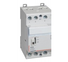 Контактор CX 3П 250В катушка 230В 40A 3НО 3 модуля, переменный ток АС, с ручным управлением  412549 Legrand