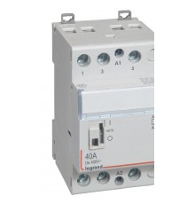 Контактор CX 3П 250В катушка 230В 40A 3НО 3 модуля, переменный ток АС, с ручным управлением  412549 Legrand