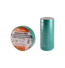 Изолента ПВХ профессиональная 0,18х19мм Зеленая 20м  SQ0526-0064  TDM