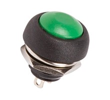 Выключатель-кнопка 250V 1А (2с) OFF-(ON) Б/Фикс зеленая Micro  36-3053  REXANT