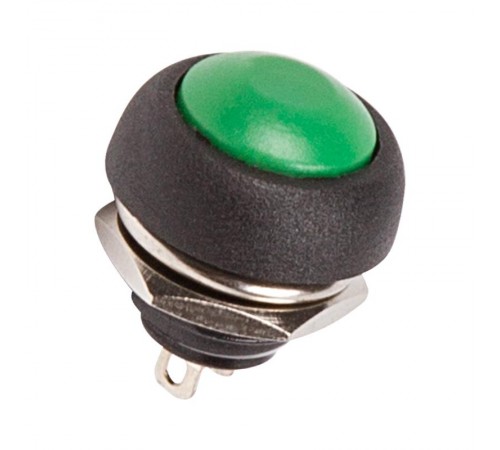 Выключатель-кнопка 250V 1А (2с) OFF-(ON) Б/Фикс зеленая Micro  36-3053  REXANT