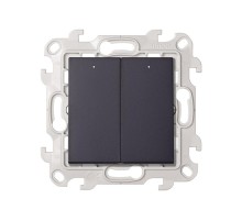 Simon 24 Графит Выключатель 2-кл. с подсв.  2450392-038  Simon