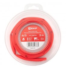 Термоусаживаемая трубка ТУТ нг 6/3 красная ролик 2 м tut-6-r-bEKF