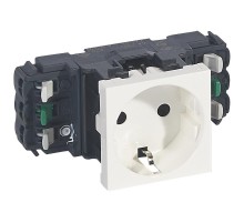 Розетка Mosaic DLP нем.ст. 2К+З безвинтовые зажимы  077401  Legrand