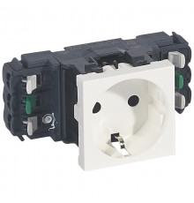 Розетка Mosaic DLP нем.ст. 2К+З безвинтовые зажимы  077401  Legrand