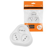 Розетка треугольная 2П открытой установки IP20 10A с защитными шторками белая "Ладога"  SQ1801-0137  TDM