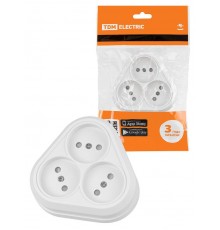 Розетка треугольная 2П открытой установки IP20 10A с защитными шторками белая "Ладога"  SQ1801-0137  TDM