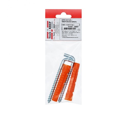 Шуруп-костыль 8х85 с универсальным дюбелем 12,0х71 (2шт) - пакет  114327  Tech-KREP