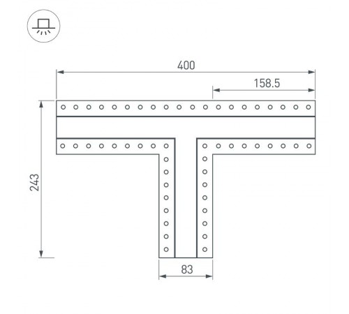 Тройник SL-LINIA32-FANTOM (Arlight, Металл)  030098  Arlight