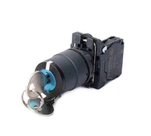 Переключатель SB5 в сборе модульный 22мм 2поз с возвратом ключ пр-лев 1НО  SB5AG61  SE