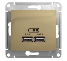 Glossa Титан USB Розетка, 5В/2100мА, 2х5В/1050мА, механизм  GSL000433  SE