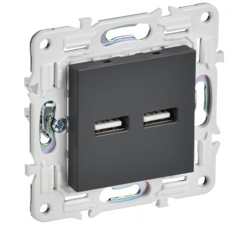 SKANDY Розетка USB A+A 3,1А SK-R15T титан  SK-U21-D31-K48  IEK