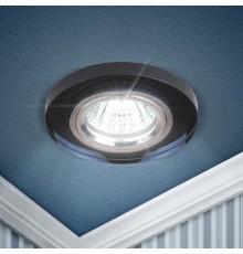 Светильник точечный встраиваемый под лампу DK7 50Вт MR16 хром/черный  C0043793  ЭРА