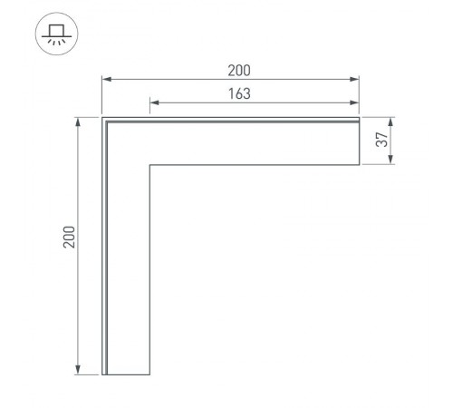 Угол SL-LINIA45-FANTOM внешний (Arlight, Металл)  030105  Arlight