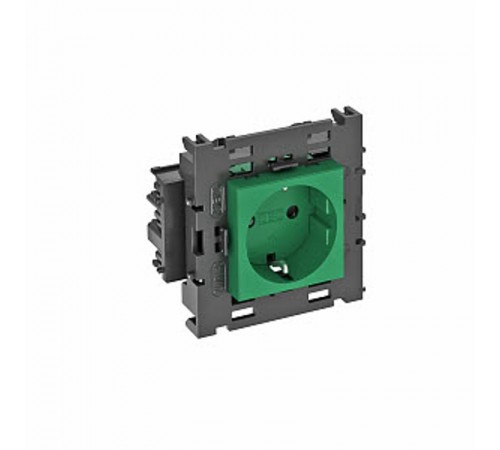 Розетка одинарная 0° Modul45connect с з/к, 250 В, 16A (зеленый) (STD-D0C8 MZGN1)  6120416  OBO Bettermann