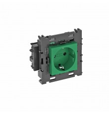 Розетка одинарная 0° Modul45connect с з/к, 250 В, 16A (зеленый) (STD-D0C8 MZGN1)  6120416  OBO Bettermann