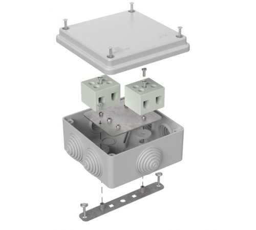 Коробка огнестойкая для о/п 40-0300-FR10.0-4 Е15-Е120 RAL7035 100х100х50 (14 шт/кор) серая  40-0300-7035-FR10.0-4  Промрукав
