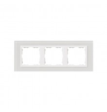 Simon 82 Рамка декоративная, 3 поста, S82 Nature, Стекло, белый-белый  82637-30  Simon