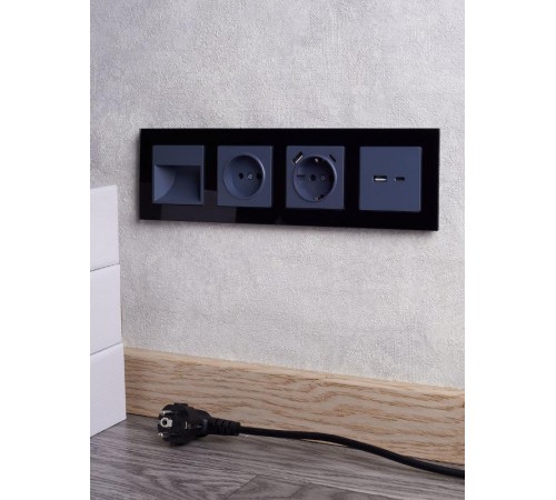 BRITE Розетка USB A+C 18Вт РЮ11-1-БрМ маренго  BR-U22-018-K35  IEK