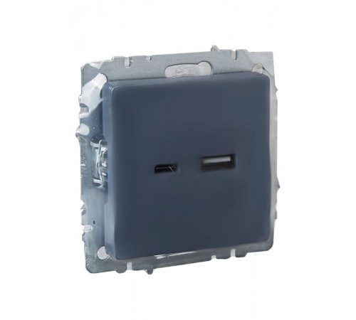 BRITE Розетка USB A+C 18Вт РЮ11-1-БрМ маренго  BR-U22-018-K35  IEK