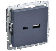 BRITE Розетка USB A+C 18Вт РЮ11-1-БрМ маренго  BR-U22-018-K35  IEK