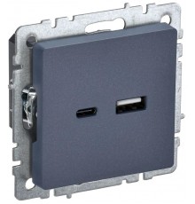 BRITE Розетка USB A+C 18Вт РЮ11-1-БрМ маренго  BR-U22-018-K35  IEK