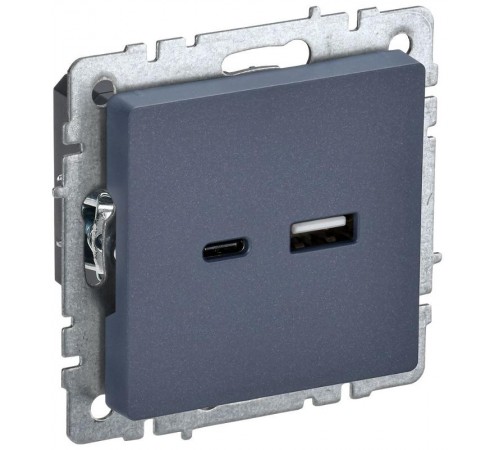 BRITE Розетка USB A+C 18Вт РЮ11-1-БрМ маренго  BR-U22-018-K35  IEK