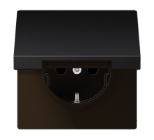Штепсельная розетка SCHUKO 16А / 250В с подпружиненной откидной крышкой, пружинные зажимы, возможно IP44; металл; dark; Aluminium  AL1520KLD  Jung