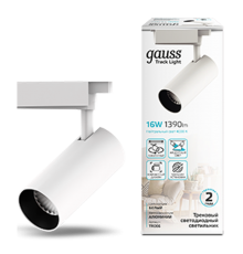Светильник светодиодный трековый цилиндр 16W 1390lm 4000K 180-240V IP20 65*210мм белый угол 24  TR066  Gauss