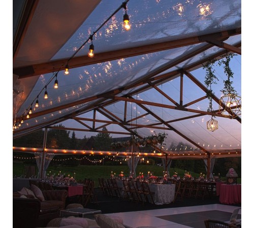 Гирлянда "Евро белт-лайт" на подвесах 230V 50 E27 черный, шаг 50cm, IP 65, 25м +1,5м шнур, CL50-25-1  41866  FERON