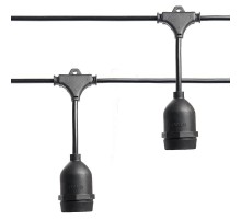 Гирлянда "Евро белт-лайт" на подвесах 230V 50 E27 черный, шаг 50cm, IP 65, 25м +1,5м шнур, CL50-25-1  41866  FERON