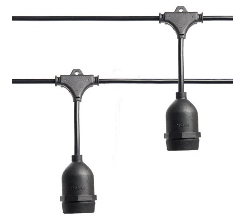 Гирлянда "Евро белт-лайт" на подвесах 230V 50 E27 черный, шаг 50cm, IP 65, 25м +1,5м шнур, CL50-25-1  41866  FERON