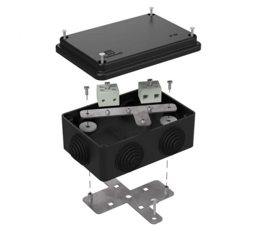 Коробка огнестойкая для о/п 40-0340-FR6.0-4 Е15-Е120 RAL9005 120х80х50 (20 шт/кор) черная  40-0340-9005-FR6.0-4  Промрукав