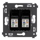 Розетка телефонная в стену двойная, "Avanti", "Черный квадрат"  4402314  DKC