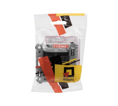 Розетка телефонная в стену двойная, "Avanti", "Черный квадрат"  4402314  DKC