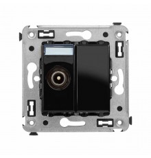 Розетка TV в стену, проходная, "Avanti", "Черный квадрат"  4402513  DKC