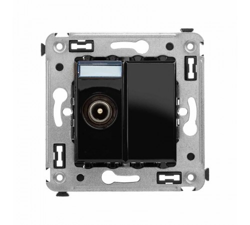 Розетка TV в стену, проходная, "Avanti", "Черный квадрат"  4402513  DKC