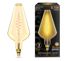 Лампа светодиодная LED Filament Vase E27 8.5W Amber 660lm 2000K 1/2  180802105  Gauss