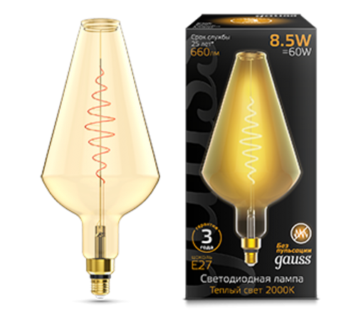 Лампа светодиодная LED Filament Vase E27 8.5W Amber 660lm 2000K 1/2  180802105  Gauss