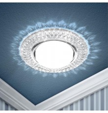 Светильник точечный встраиваемый под лампу DK LD23 15Вт GX53 прозрачный с подсветкой  Б0029627  ЭРА