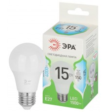 Лампа светодиодная  GREEN LINE LED A60-15W-840-E27 GL E27 15 Вт груша яркий белый свет  Б0067128  ЭРА